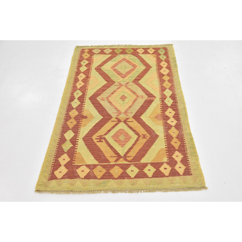 Tapis intérieur de la laine 2 pi 8 po x 4 pi 3 po one-of-kind-noué la main Elland