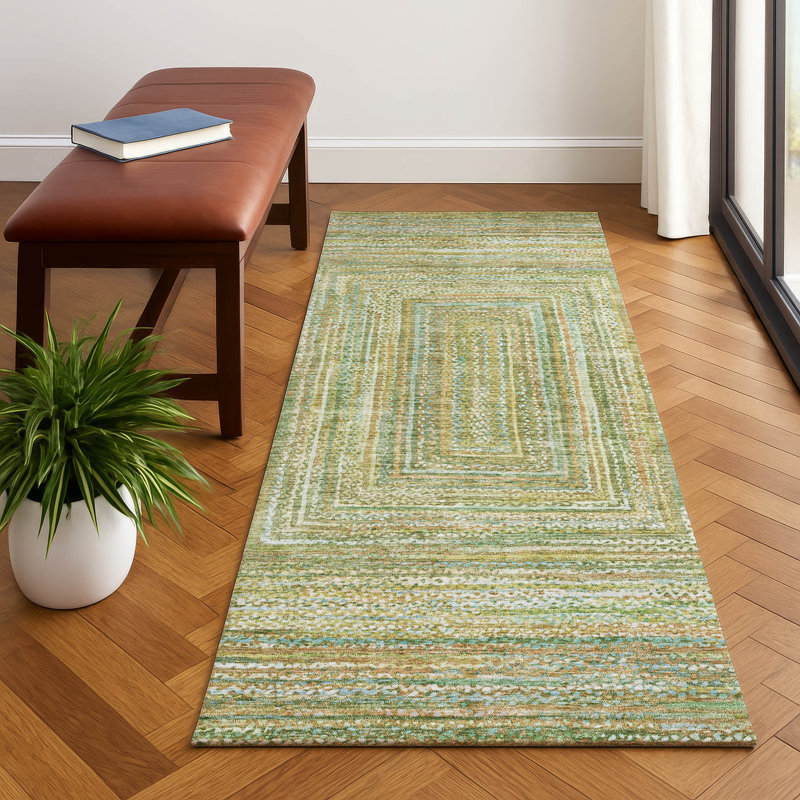 Premium Machine Washable Lubbers AMF1726 Geometric Rug, Runner 2'3" x 7'6"