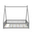 Lit double de style tente Montessori, structure de lit en bois avec garde-corps et lattes-1330171937