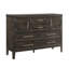 Ensemble de chambre à coucher 3 pièces en bois avec commode Andover, muscade, 3 pièces Andover-122544696