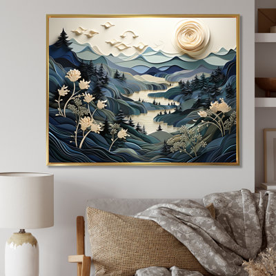 Vintage Winter River In Japan I - Winter Landscape Wall Art