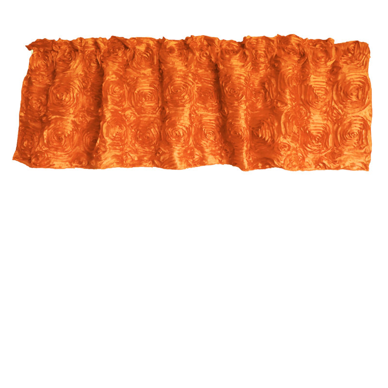 Floral Tailored Window Valance, 54" W x 28" L, Orange
