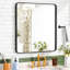 Miroir noir en métal trempé avec cadre profond-343798856-343798860