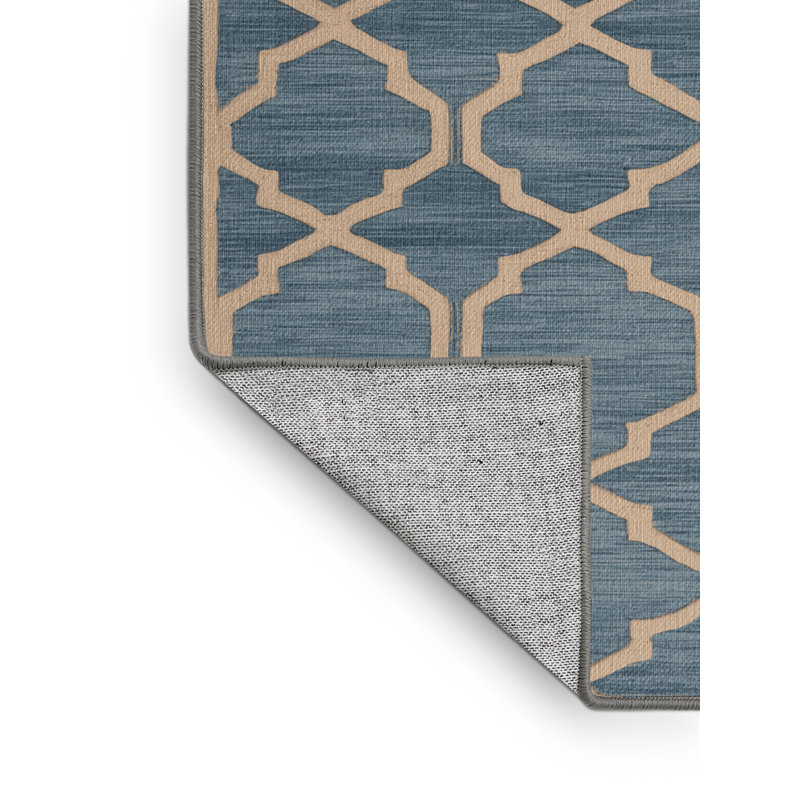 Tapis gris en treillis lavable à la machine, Carré 3 pi