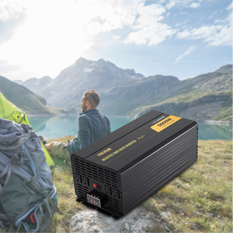 Power Inverter, 5000W Modified Sine Wave Inverter, DC 12V to AC