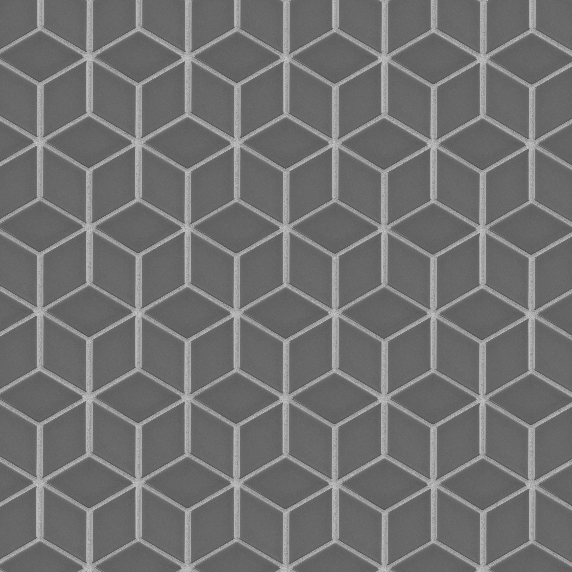 Metro Rhombus 10-1/2 " x 12-1/8 " Porcelain Mosaic Floor & Wall Tile, Glossy Gray