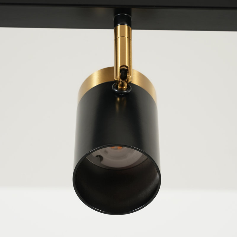 Suspension moderne à 4 spots DEL linéaires avec têtes orientables pour îlot de cuisine