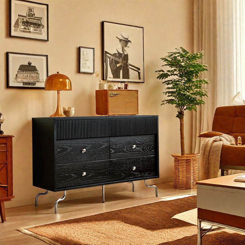 Elegant Light Luxury Accent Cabinet Accent Chest, Black