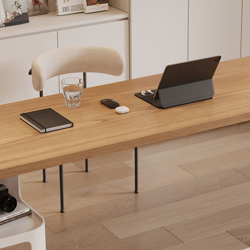 Bureau Burlywood + blanc + bois massif rectangulaire transparent + acier + bureau en acrylique