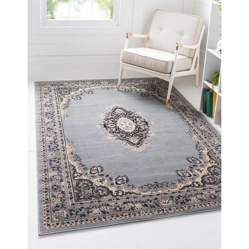 Tapis oriental noir Balthrop, Grey, Rectangle 5 pi 3 po x 8 pi
