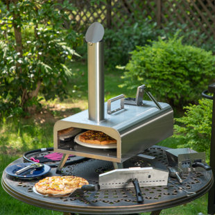  15'' Outdoor Pizza Oven Wood Fired Pizza Oven Portable Patio  Ovens Included Pizza Stone, Pizza Peel, Fold-up Legs, Cover Cooking Rack  for Camping Backyard BBQ : Patio, Lawn & Garden