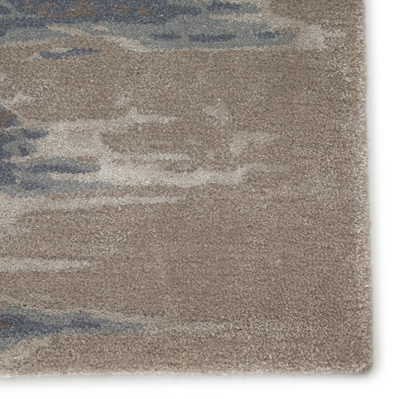 Tapis bleu / gris touffeté à la main Thea, Rectangle 2 pi x 3 pi
