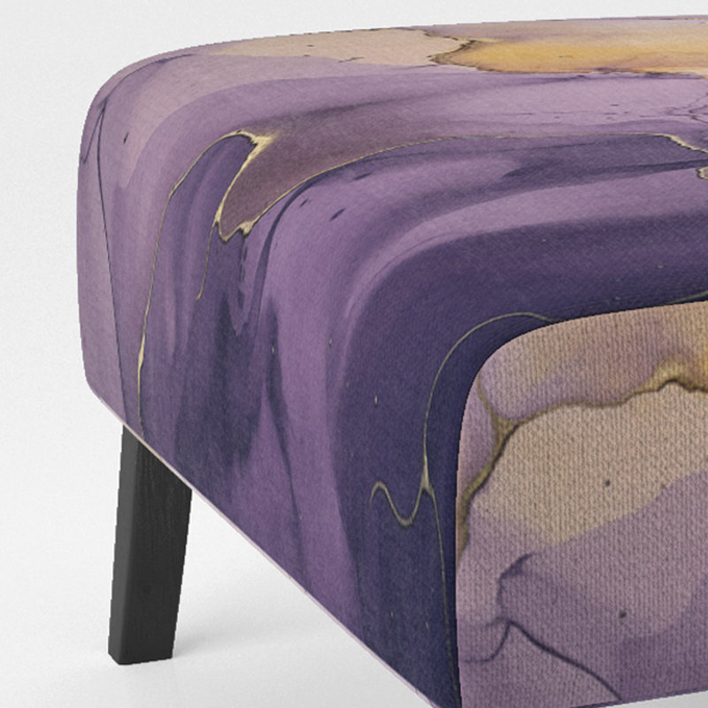 Berendien Marble Upholstered Slipper Chair Velvet, Purple/Gold Polyester Blend