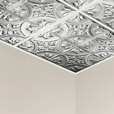 Dalle de plafond Great Lakes Tin Jamestown 2 pi x 2 pi (paquet de 5)