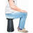 17.7-Inch Grey and Black Adjustable Height Retractable Camping Stool, Portable Chair with Carrying Strap