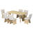 Modern 7-Piece Dining Table Set with 6 Upholstered Dining Chairs, Natural-925763422-925763421-925763418