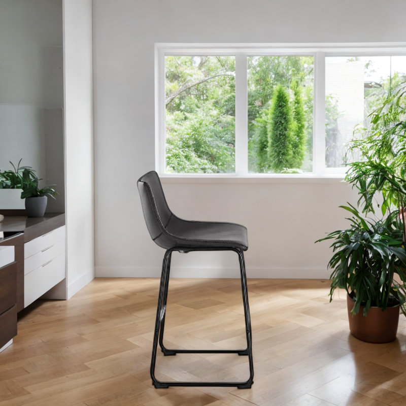 Tabouret de comptoir Marteny Dondan, Tabouret de bar (siège d'une hauteur de 30 po), Noir