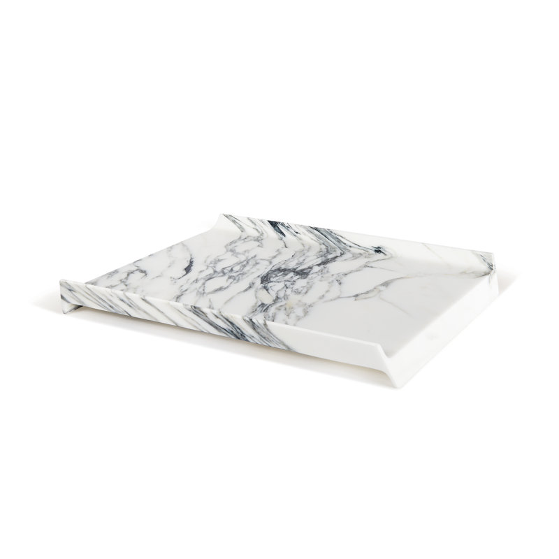 Marble Tray, White, 30 cm W x 40 cm D x 4.5 cm H