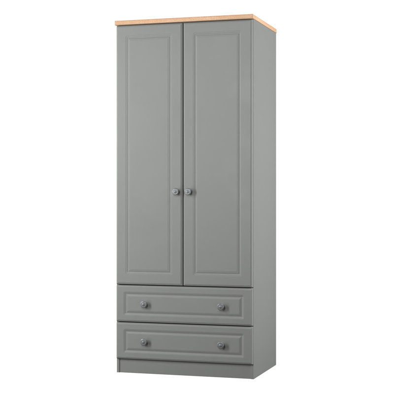 Arin Manufactured Wood Wardrobe, Dusk Grey/Oak