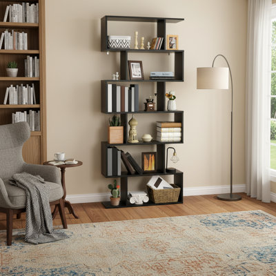 Nafeeza 192cm H x 80cm W Geometric Bookcase