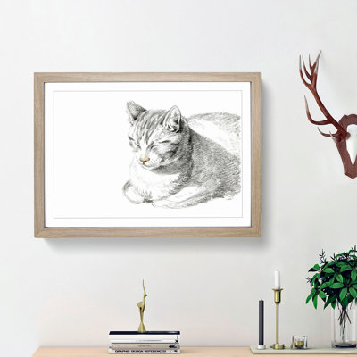 Cat at Peace by Jean Bernard - Picture Frame Drawing Print