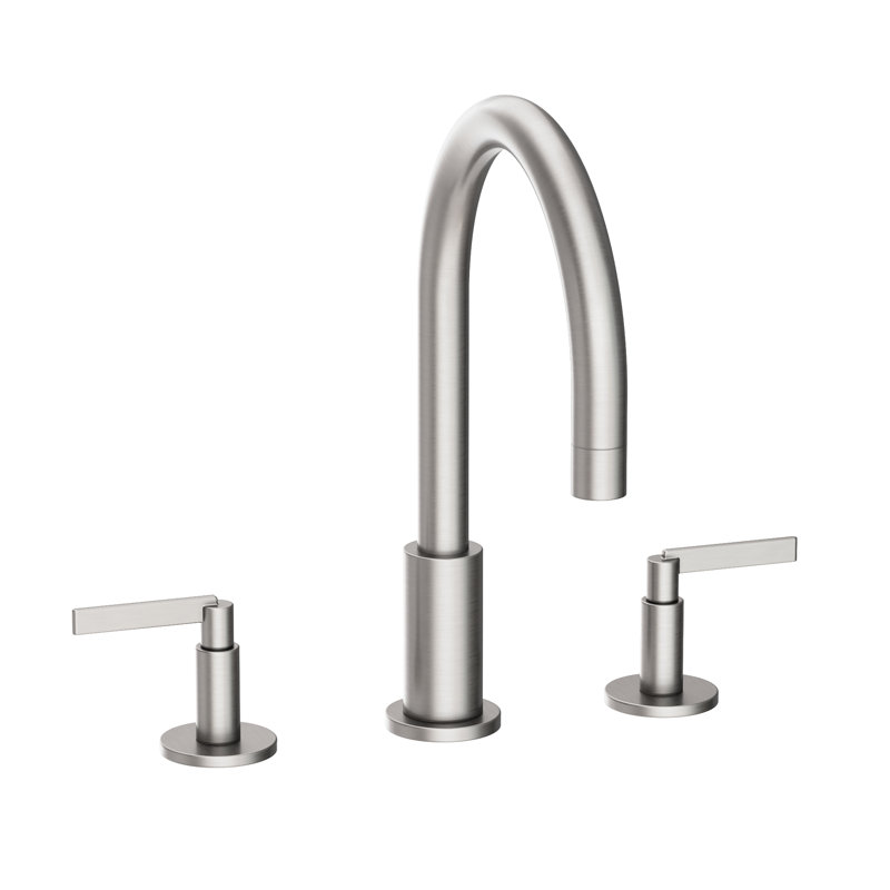 Tolmin Widespread Bathroom Faucet with Drain Assembly, Stainless Steel (PVD)