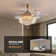 Houstyn Dimmable Crystal Ceiling Fan with LED Lights and Remote Control