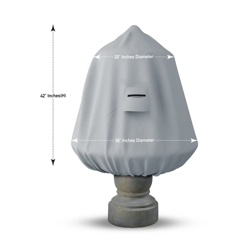 Housse pour fontaine d'extérieur résistante et imperméable Brodersen, H 42 po x l 36 po x P 1 po, gris