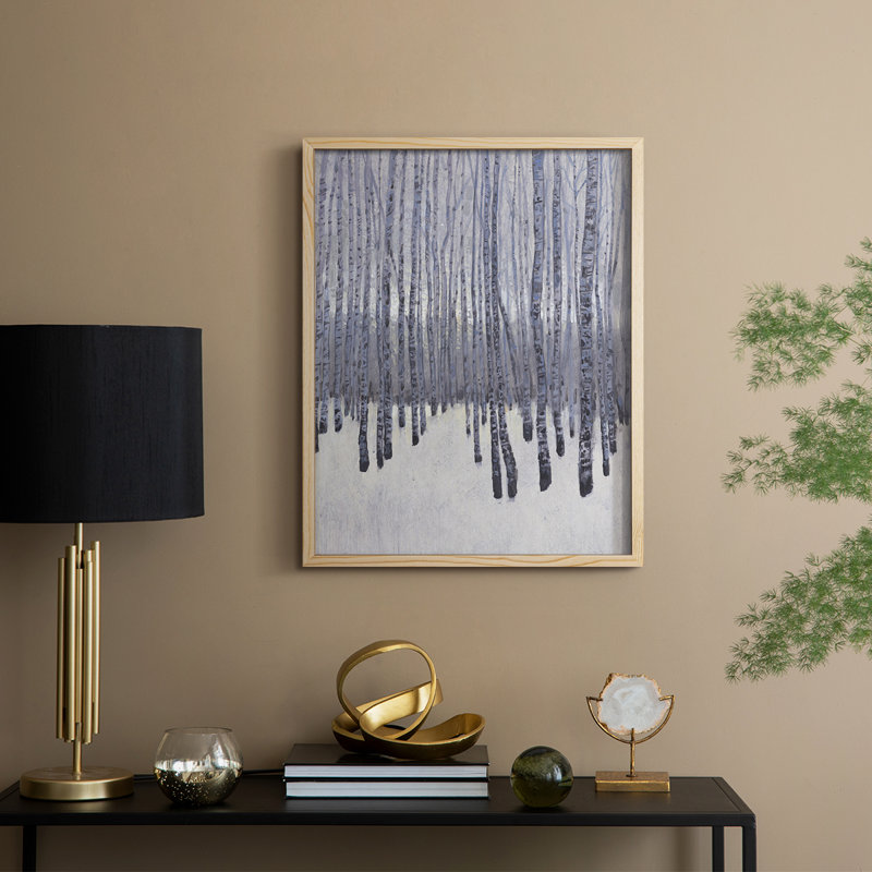«Bare Trees in Winter I», reproduction encadrée - bois massif, Naturel, H 21 po x l 17 po