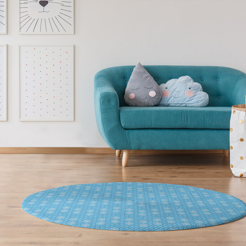 Tapis de zone verte en treillis classique, Rond 5 pi