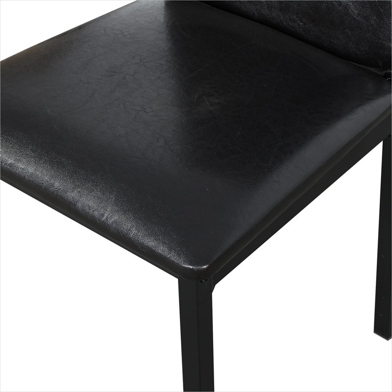 Ensemble de 4 chaises de salle à manger en métal Jet Black