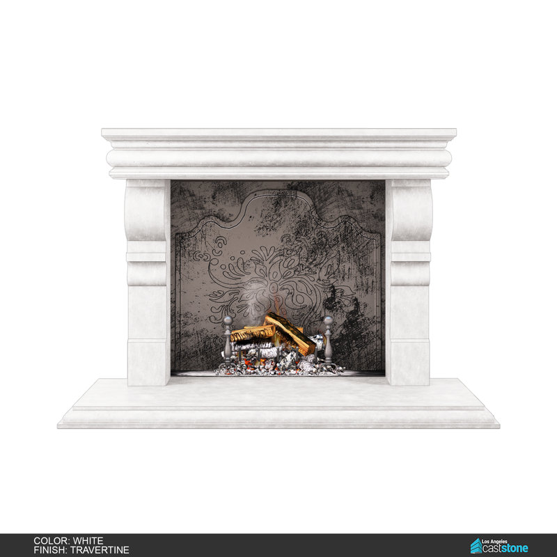 Hamilton Fireplace Surround, Travertine/White