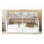 Lit de jour simple, support en lattes de bois, avec tablettes de chevet et deux tiroirs, blanc-571513899-571513898