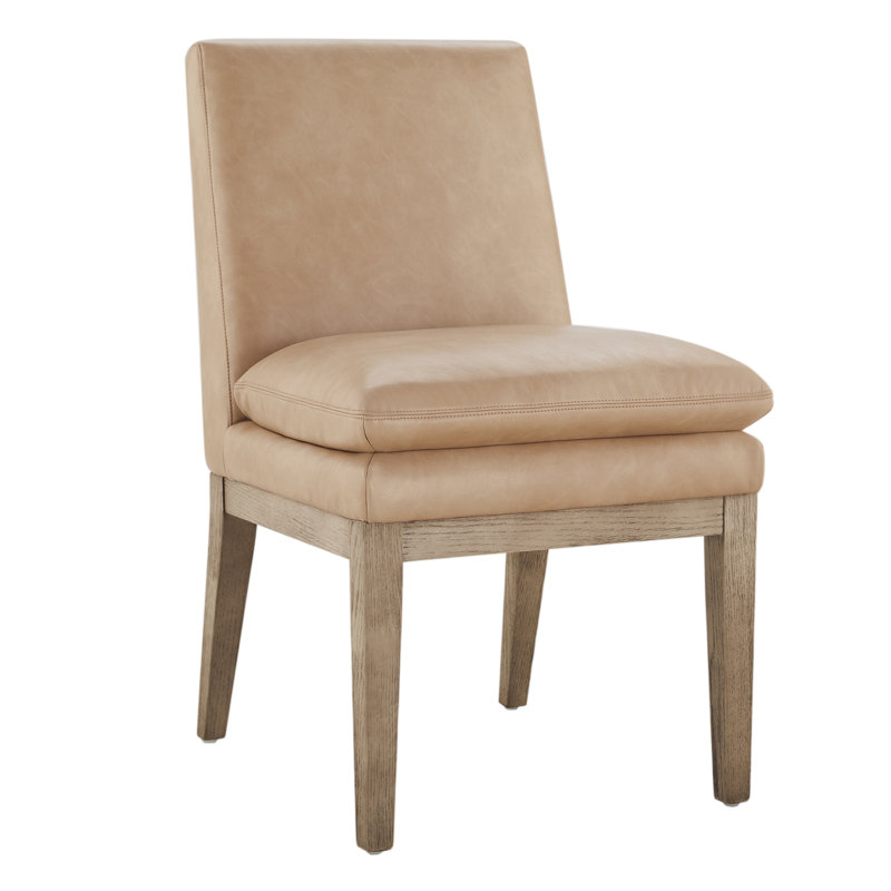 Chaise rembourrée en cuir Bethea, Copley Brown Performance
