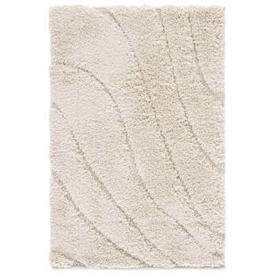 Tapis crème à motif abstrait Ashal