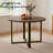 43.3‘’ Round Walnut Dining Table, Space-Saving Solid Wood Kitchen Table-268243800