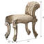 Tabouret de coiffeuse traditionnel avec assise en tissu brun, mesurant 25 po de largeur x 20 po de profondeur et 28 po de hauteur, de forme rectangulaire