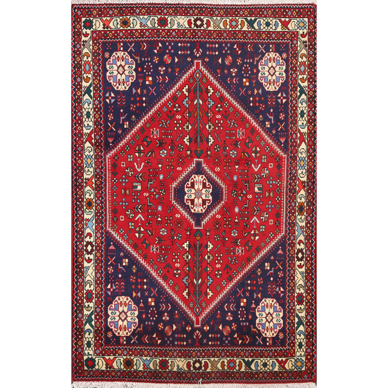 One-of-a-Kind 3'5" X 5'2" New Age Wool Area Rug in Red