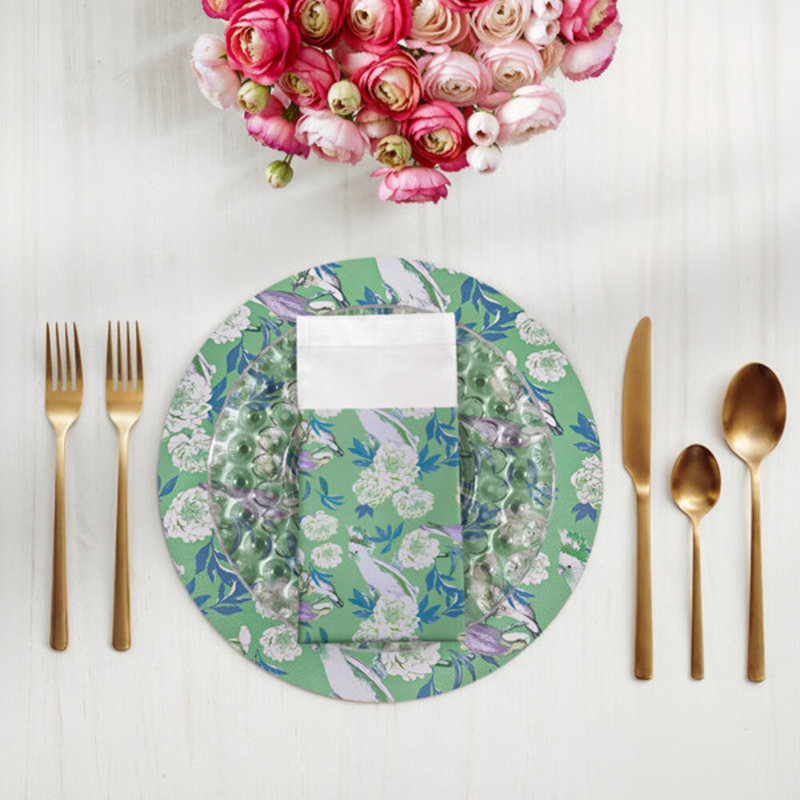 Peony Inspira Hemstitch 22" Linen/Cotton Napkin, Tropical