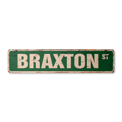 Braxton Street Sign Aluminum 4" X 18"