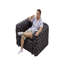Ensemble de canapé moderne en forme de L de 103,8 po, canapé modulaire rembourré en similicuir 4 places avec conception touffetée à la main pure, 1 repose-pieds et 4 coussins, combinaison multiple pour le salon