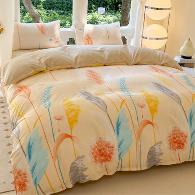 Summer Student Dormitory 3-Piece Bedding Set, Brushed Quilt Cover for All Seasons
