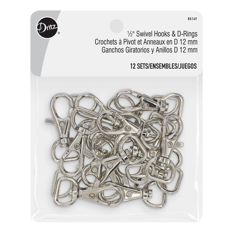 Crochets pivotants et anneaux en D de 1/2 po Dritz