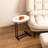 C Table End For Couch And Bedside, White Side With Metal Frame Slide, Functional Everyday Needs Tables, 2 +metal Slide Easily Better Utilization Of Space