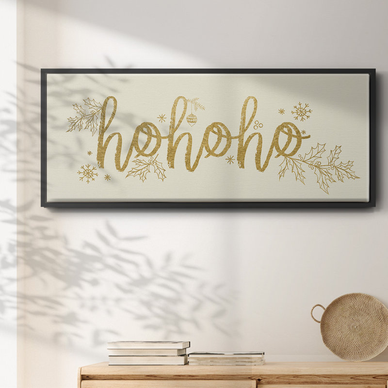 Toile encadrée dorée HOHOHO, H 8 po x l 20 po