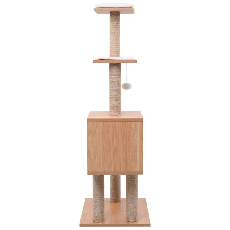 Gianna 123cm H Cat Tree, Oak/White