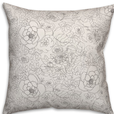  Coussin décoratif floral intérieur / extérieur Doodle