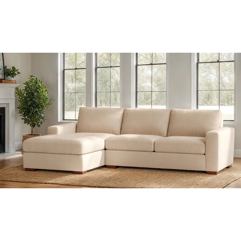 Couch Potato Chaise Sectional, Right Hand Facing, Performance Velvet - Ivy