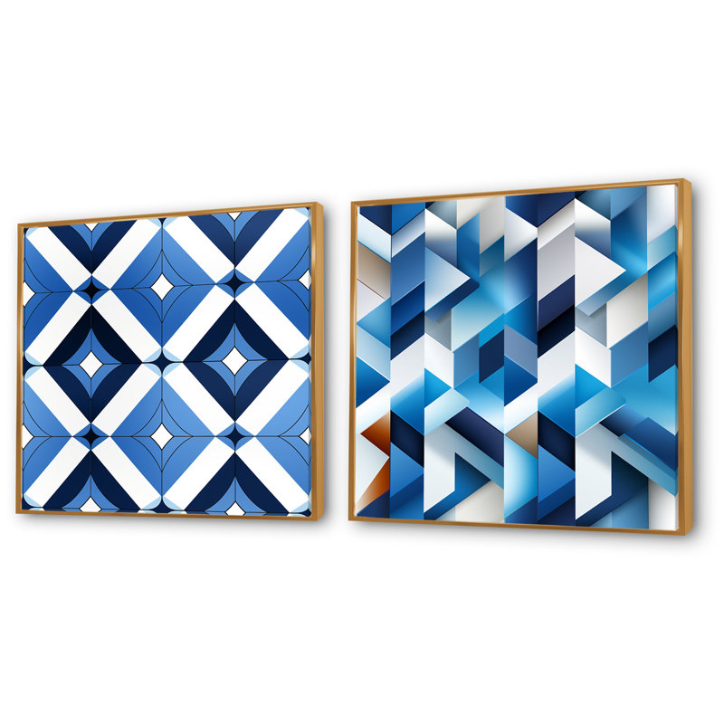 Dafny - Ensemble de 2 reproductions d'art sur toile, Encadrement doré, H 16 po x l 33 po x P 1 po