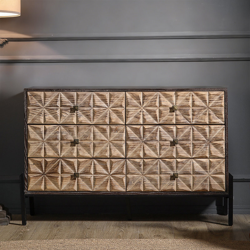 Retro Brown Solid Wood Sideboard